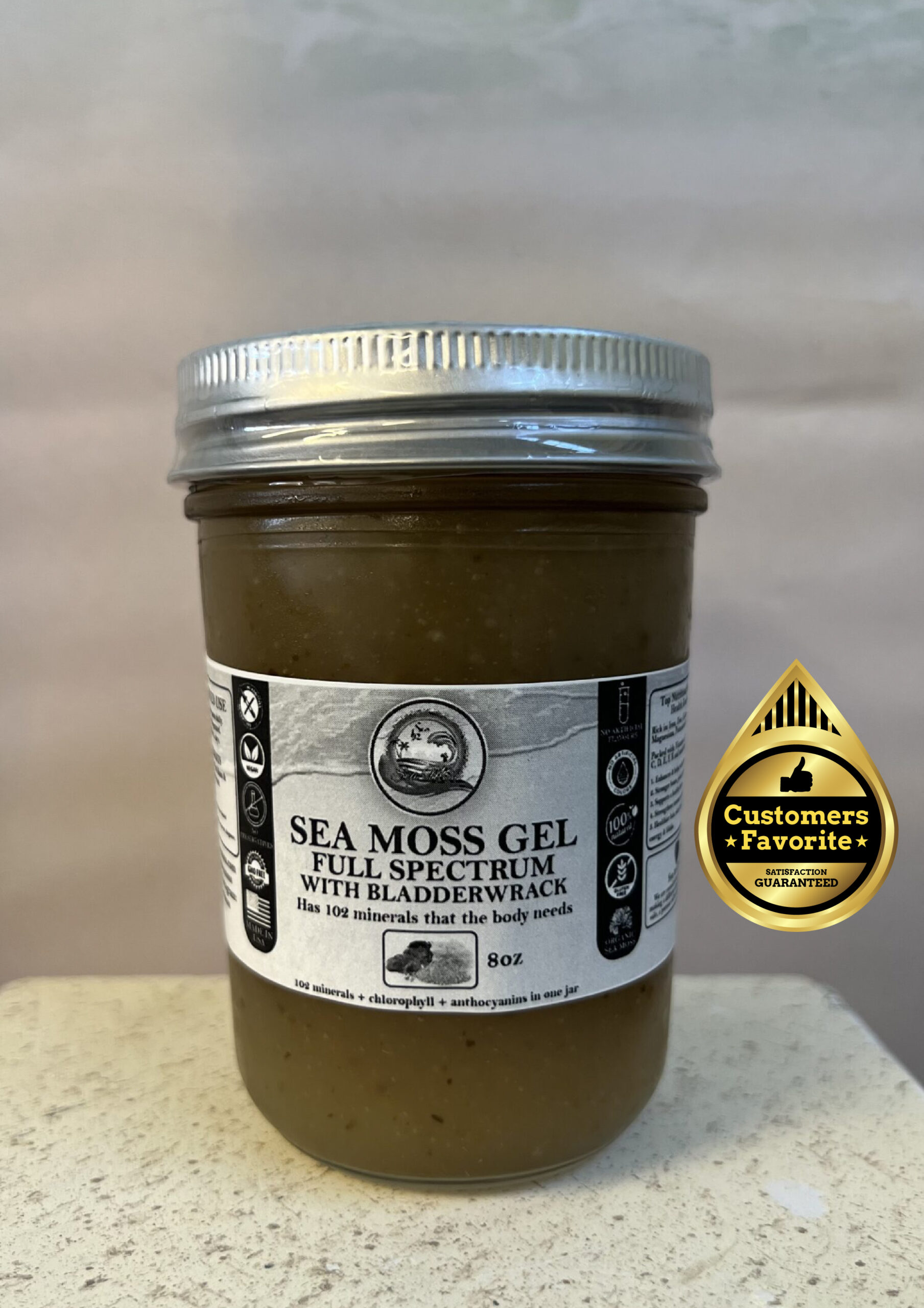 SEA MOSS GEL FULL SPECTRUM WITH BLADDERWRACK, PURPLE, GREEN & GOLD SEA ...
